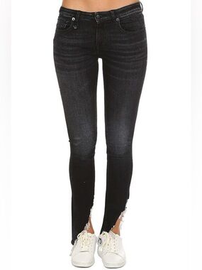 R13 Kate Skinny Angled Hem jeans in Dark Moon 27